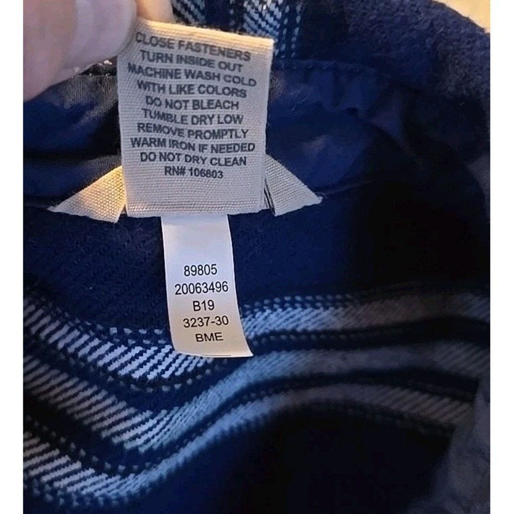 Duluth Trading Co Women's Shacket Blue White‎ Stripe Flannel Cotton Plus Size 4X - Picture 13 of 14
